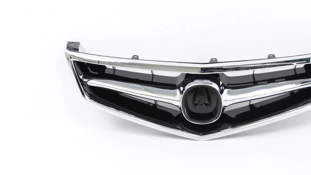 Chrome and Black Front Upper Trim Grille for Acura TSX (2006–2008)