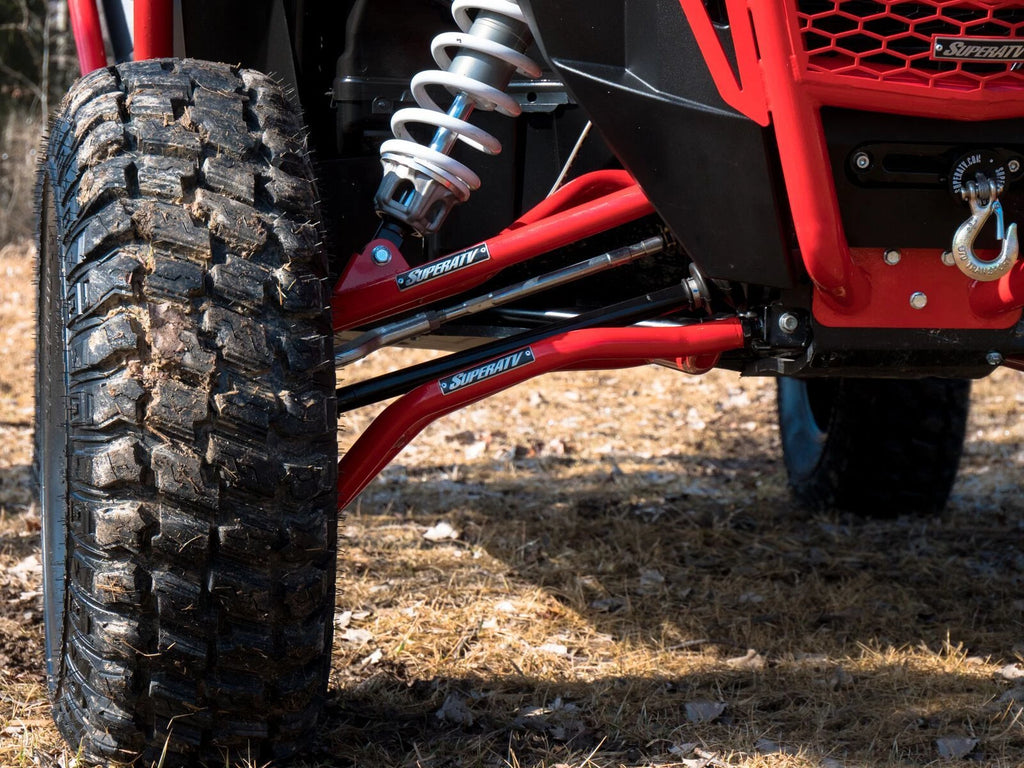 SuperATV High Clearance Upper A-Arms for Polaris RZR XP Turbo (2016–2021) - Red