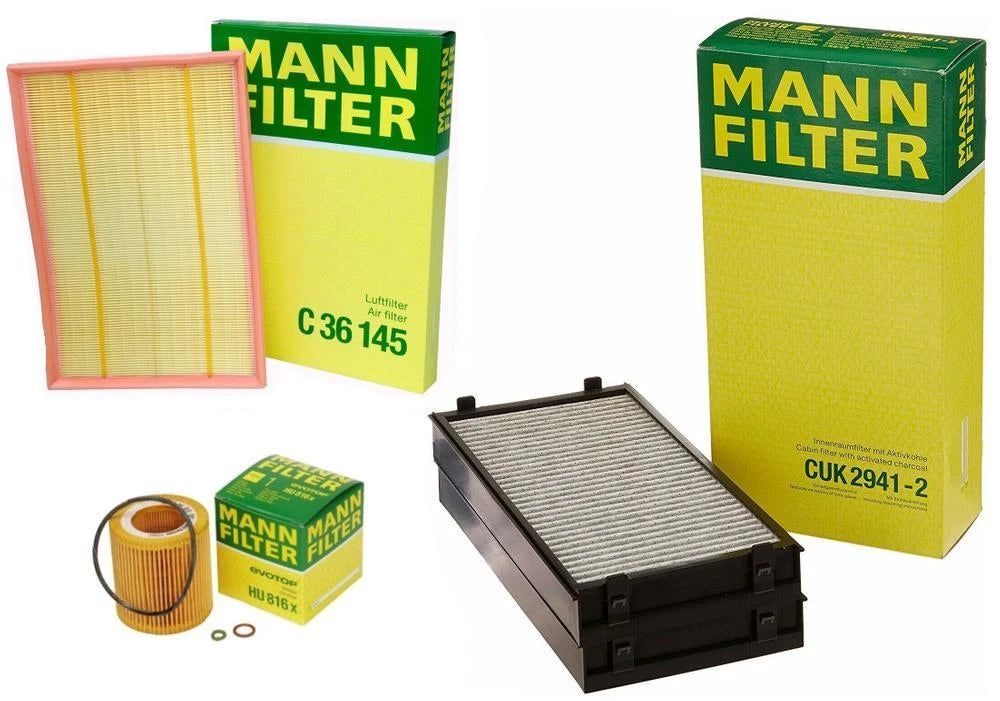 2X Mann Oil Air Carbon Cabin Filter Service Kit for BMW E70 X5 (2007–2010)