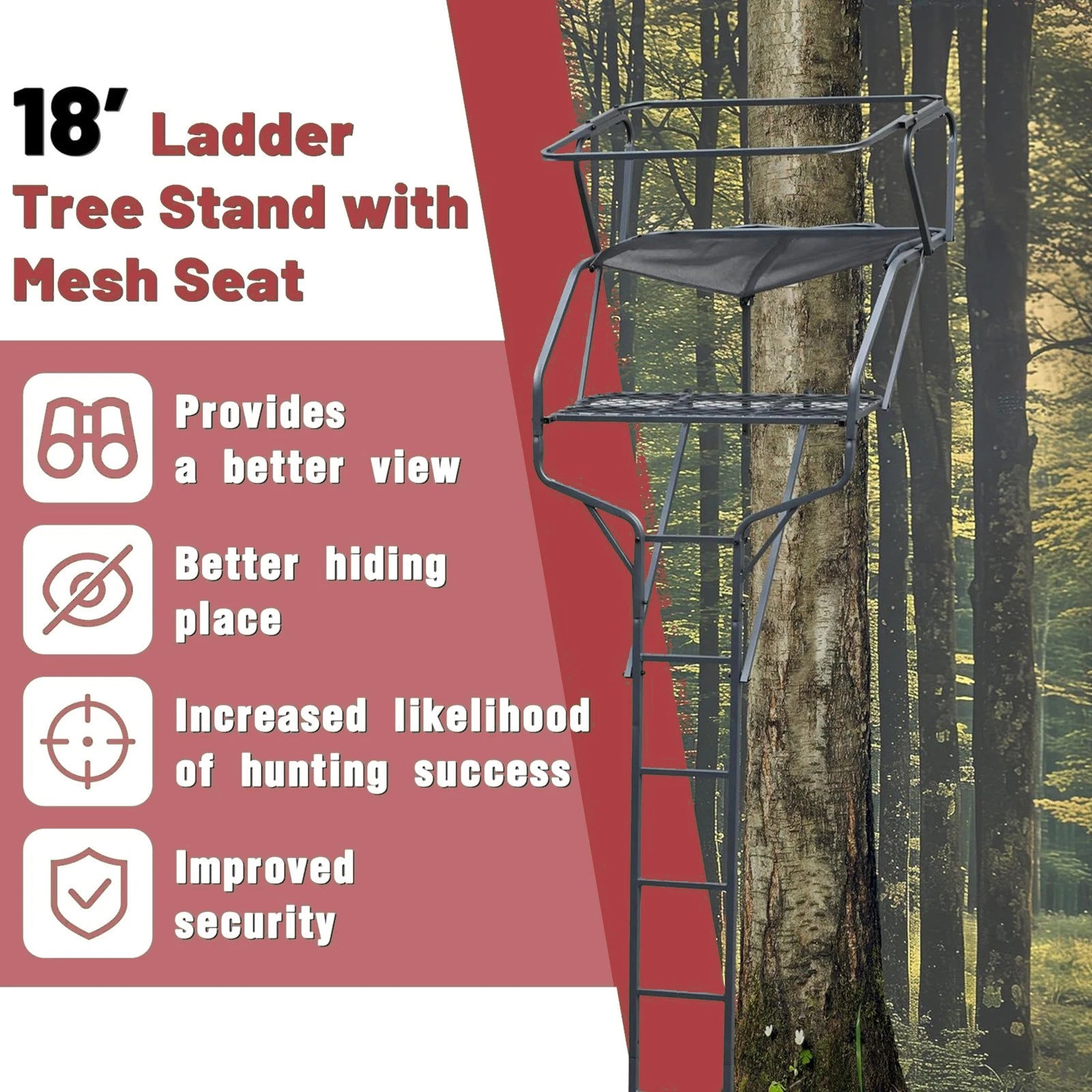 2-Man Ladder Stand for Deer Hunting (18ft)