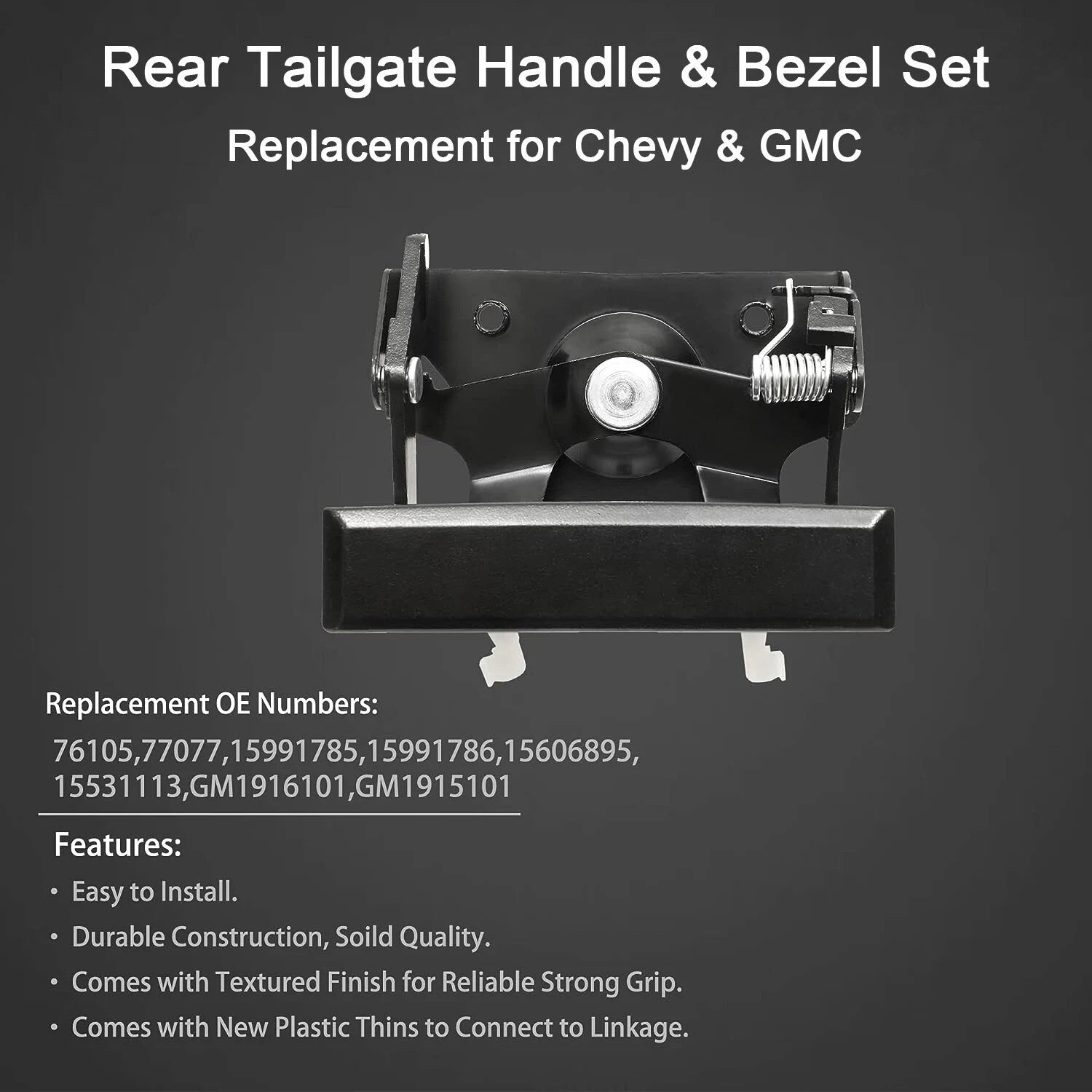 Metal Tailgate Handle & Plastic Bezel Set for GMC C/K 1500 2500 3500 (1988-2000)