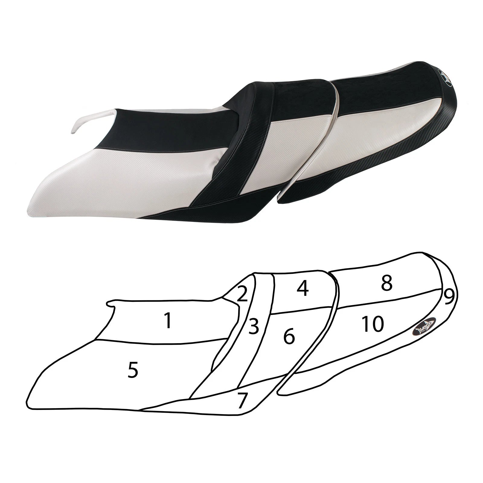 Custom Seat Cover for Yamaha VXR GP1800 (2015–2018) - White