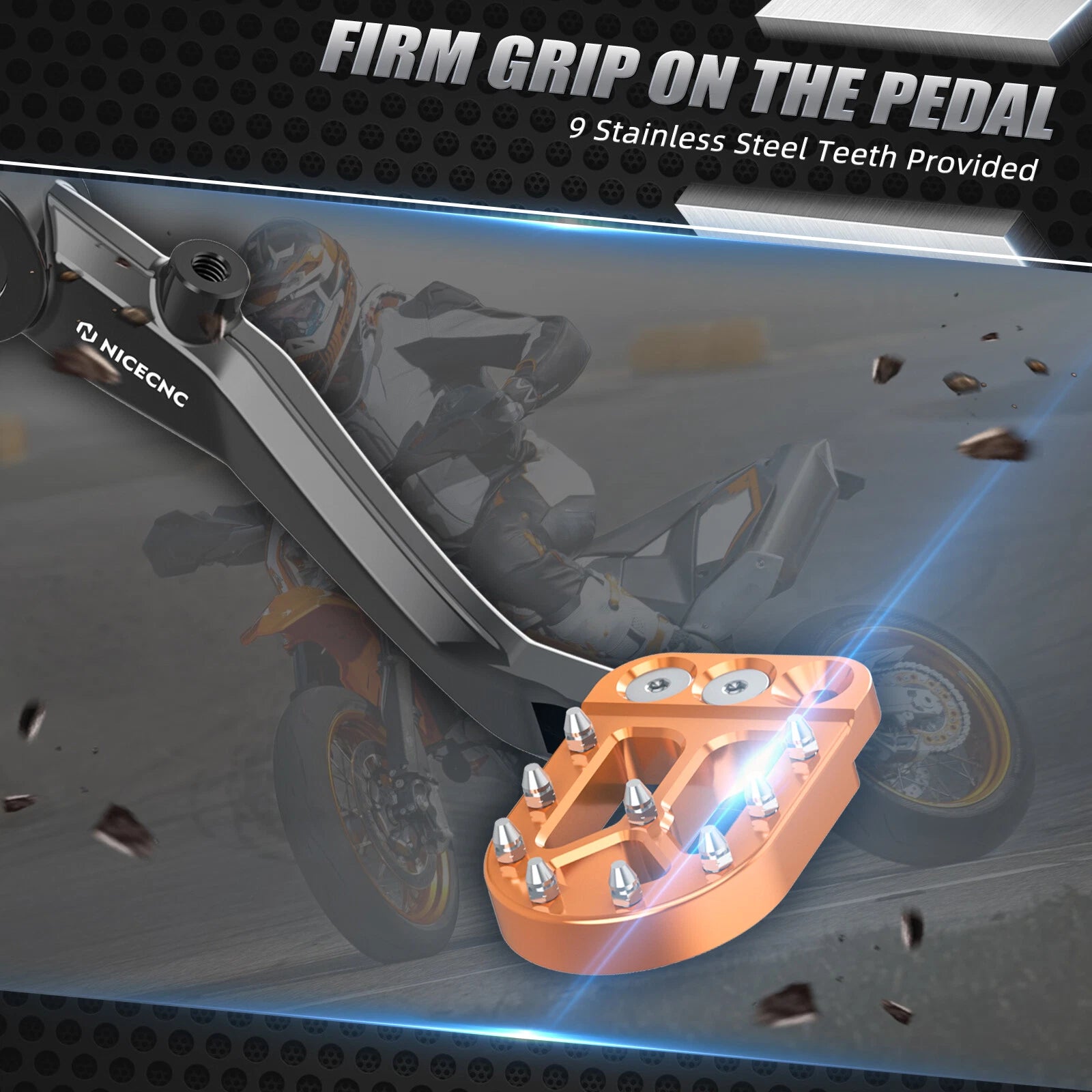 Rear Foot Brake Pedal Lever with Plate for KTM 790 Adventure/R (2019–2023)