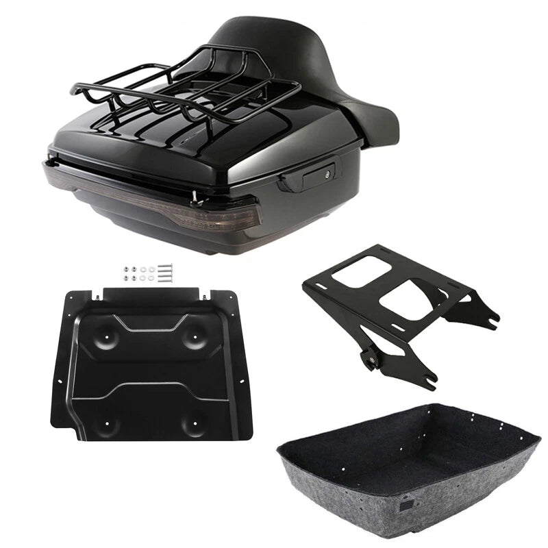 LED Trunk Pad Mount Rack for Harley Road Glide (2014–2026) 25 Black