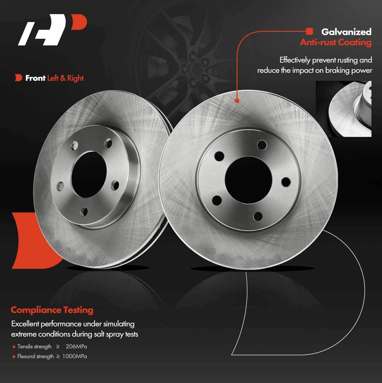 Front Disc Brake Rotor for Ford Escape, Mazda Tribute (2001-2007)