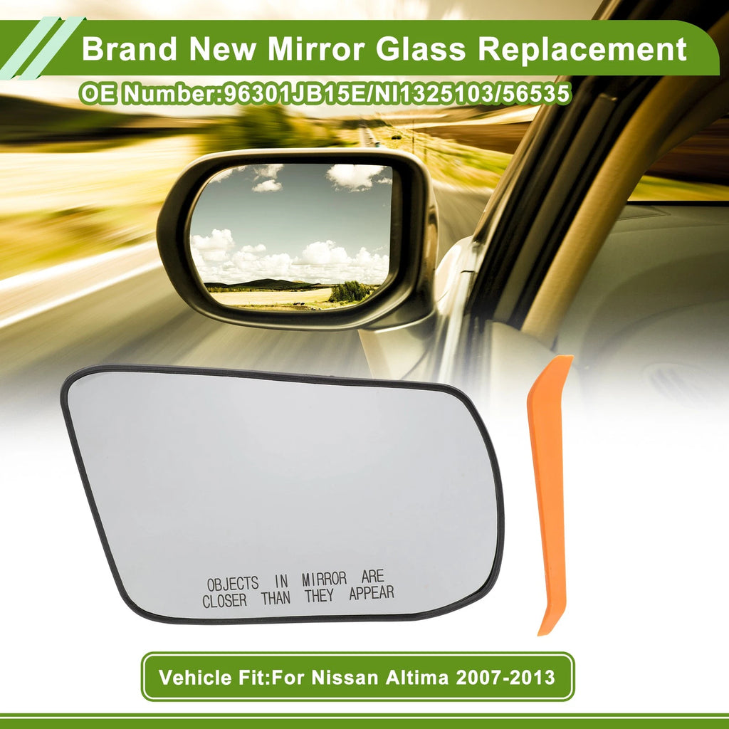 Set of 1 Right Passenger Side Mirror Glass for Nissan Altima (2007–2013) No. 96301JB15E