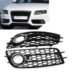 Pair Honeycomb Mesh Fog Light Grille Covers for Audi A4 B8 S4 (2008–2022)