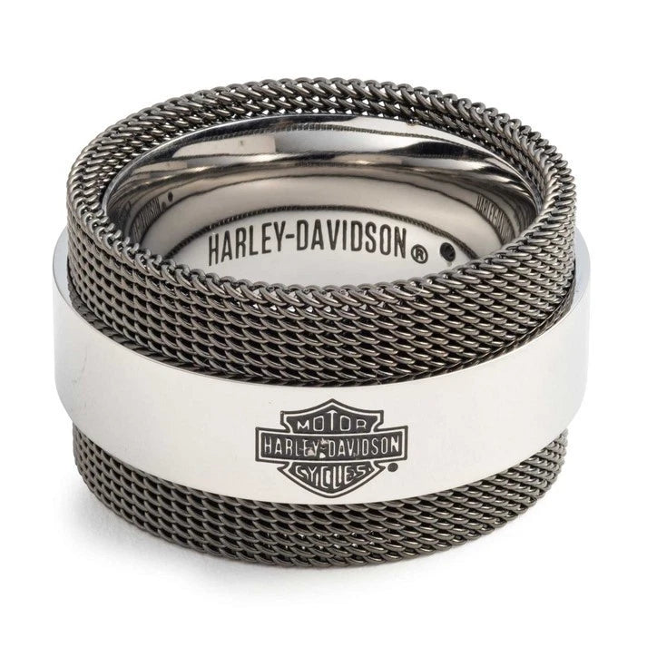 Bar & Shield Logo Mesh Chain Ring for Harley-Davidson (Men's)