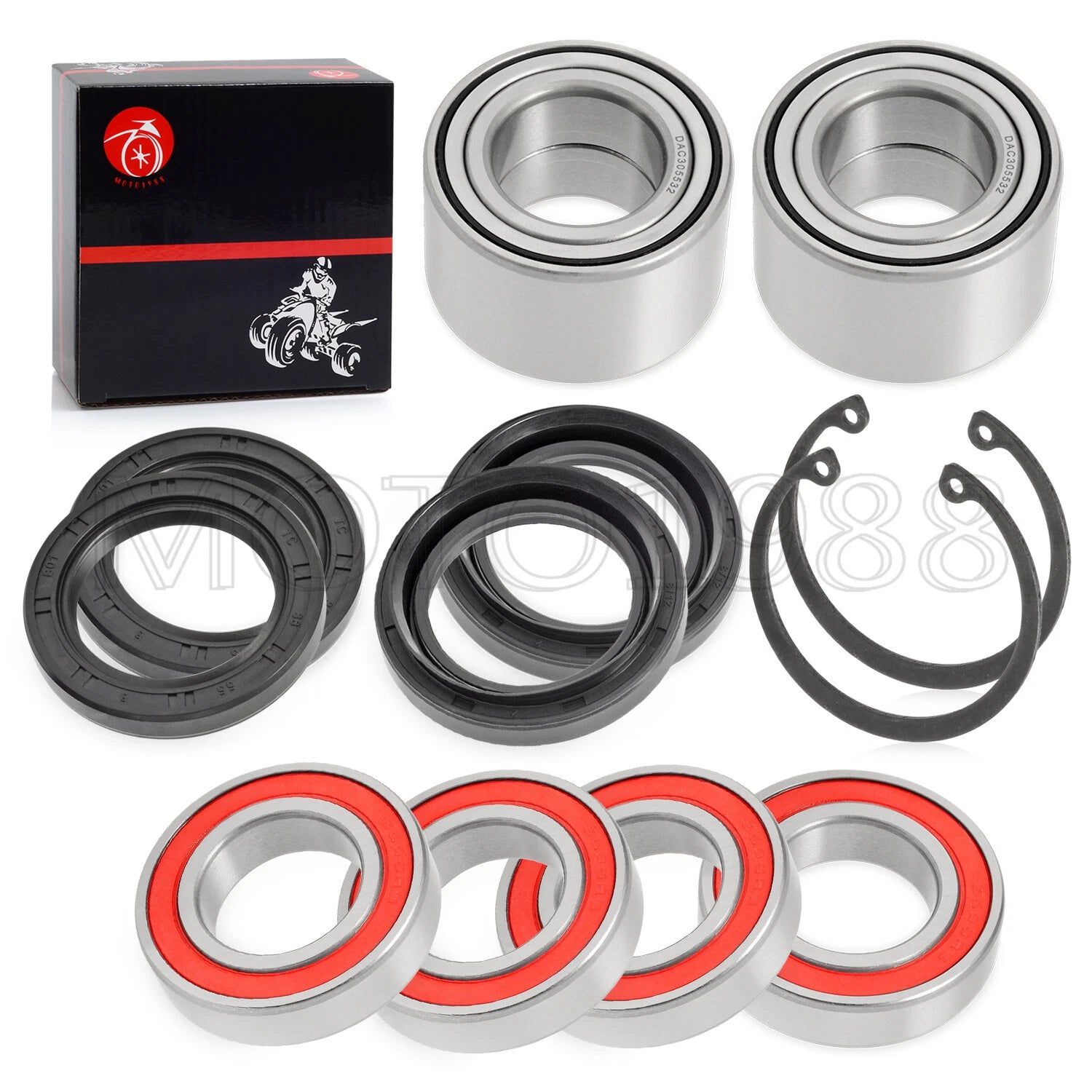 Front Rear Wheel Bearing Seals for Yamaha Big Bear 400 YFM400FB (2007–2012)