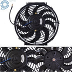 2X 12'' Slim Push Pull Electric Radiator Cooling Fan Universal