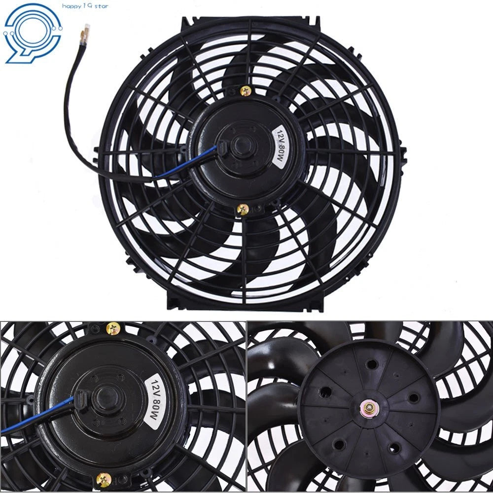2X 12'' Slim Push Pull Electric Radiator Cooling Fan Universal