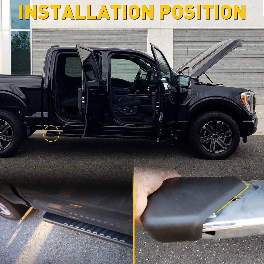 Set of 2 Running Board End Cap Covers for Ford F150 (2015–2022) FL3Z16A455BA