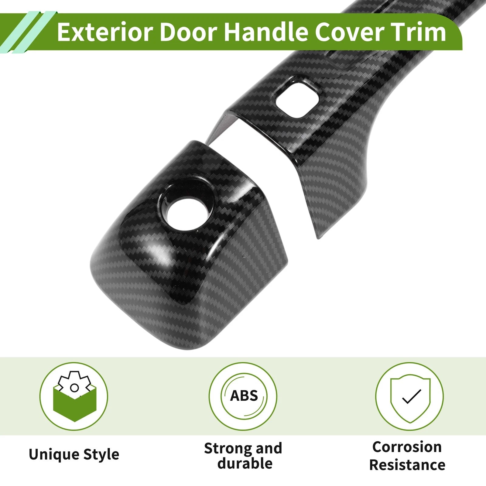 Exterior Door Handle Cover Trim for Ford Bronco (2021–2025) Carbon Fiber Black