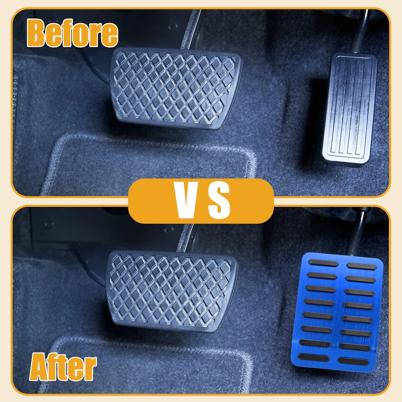Foot Rest Pedal Cover for Ford F-150 (2015–2023) Black Blue