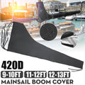 Sail Cover for Boat (9-13ft) - Waterproof Black Mainsail Boom Cover