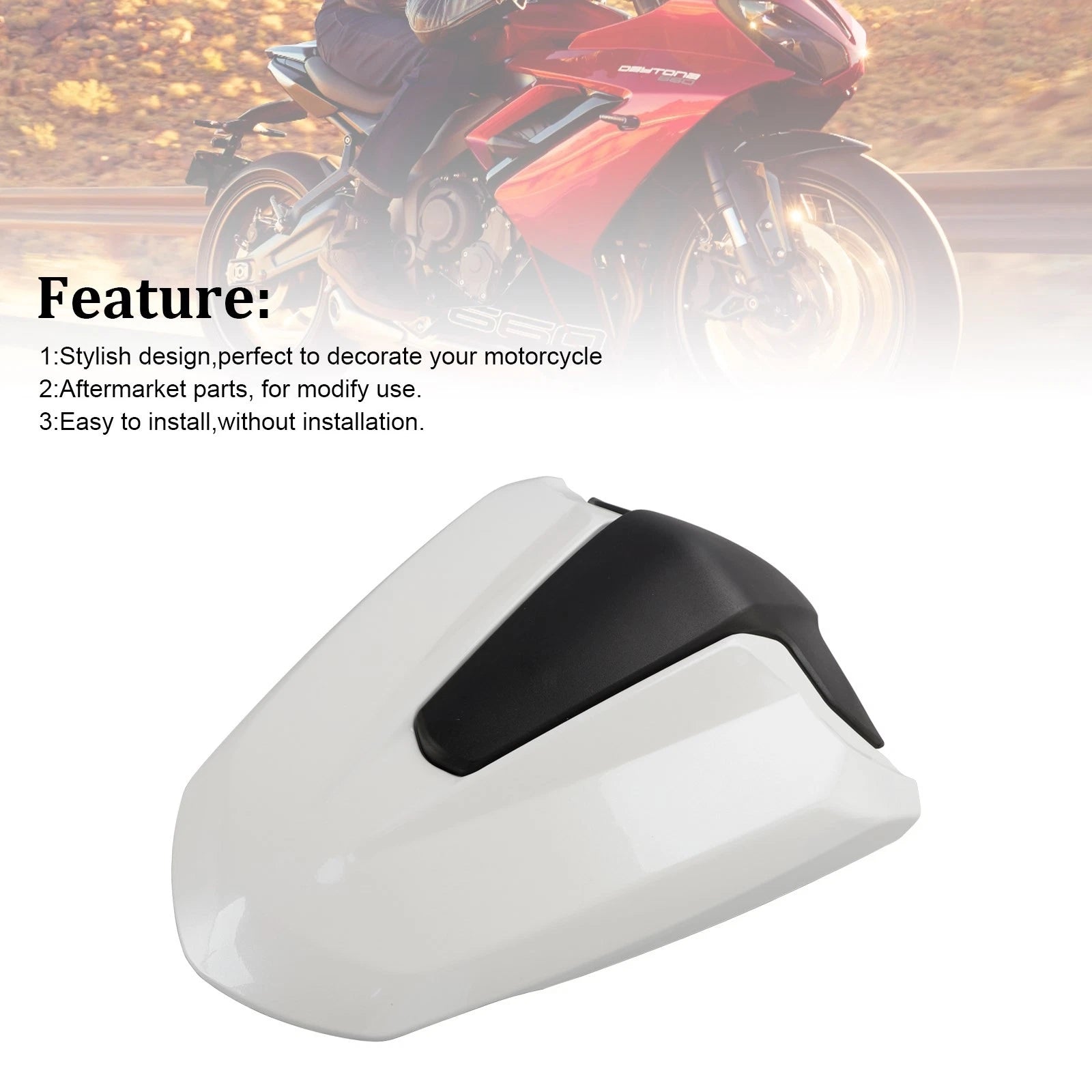 Tail Rear Seat Cover Fairing Cowl for Daytona 660 (2024–2025) White