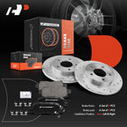 Rear Drilled Brake Rotors & Ceramic Pads for Chevy Impala (2011-2013)