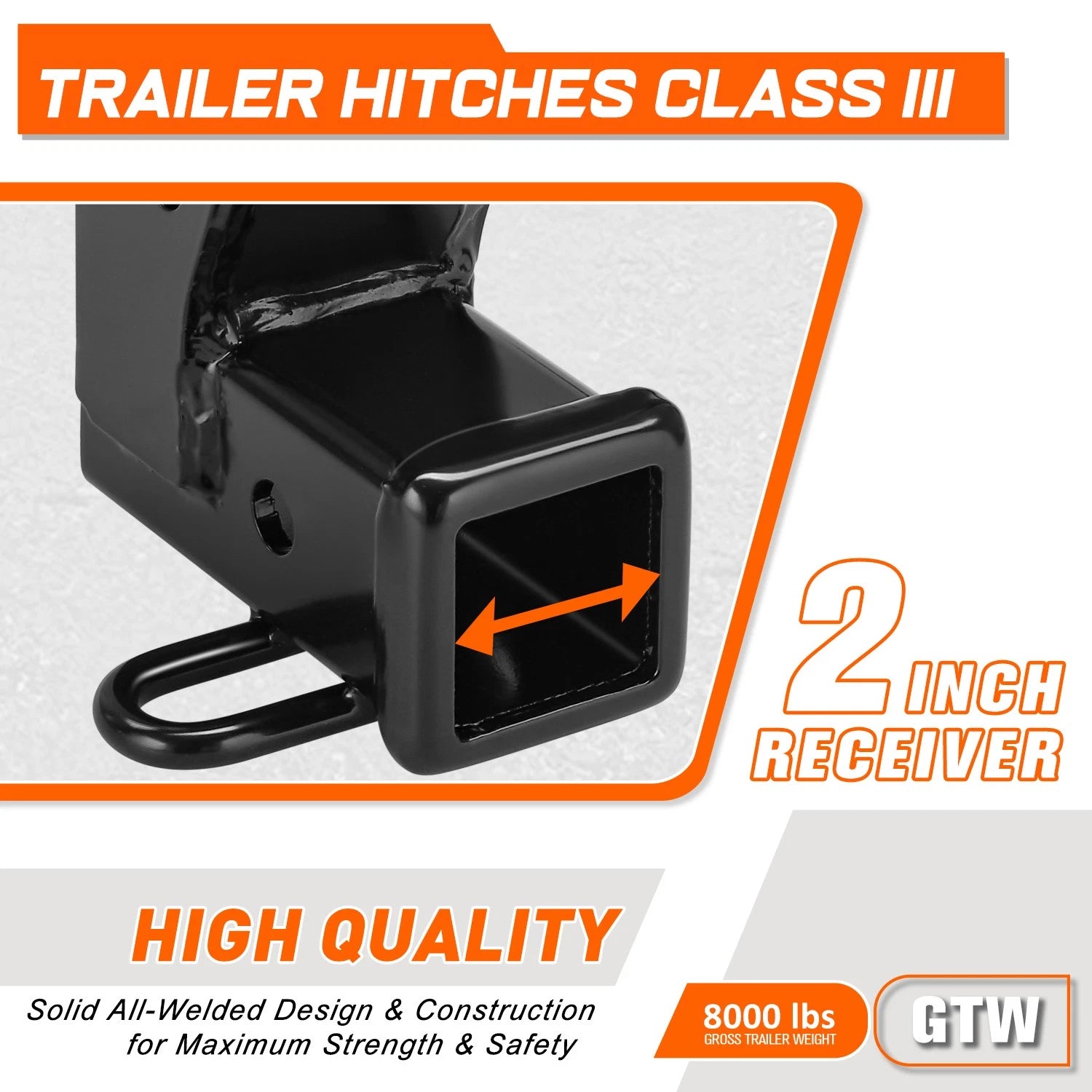 2" Class-3 Rear Bumper Trailer Hitch Receiver for Honda Pilot Acura MDX (2014–2022)