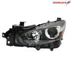 Left Side Headlight for Mazda 3 (2017–2018) Halogen Clear Lens Black Housing