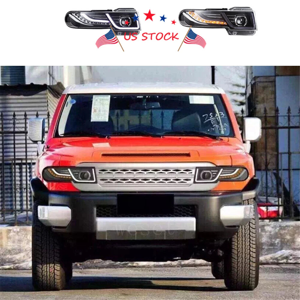 LED Halo Projector Headlights for Toyota FJ Cruiser (2007-2014)