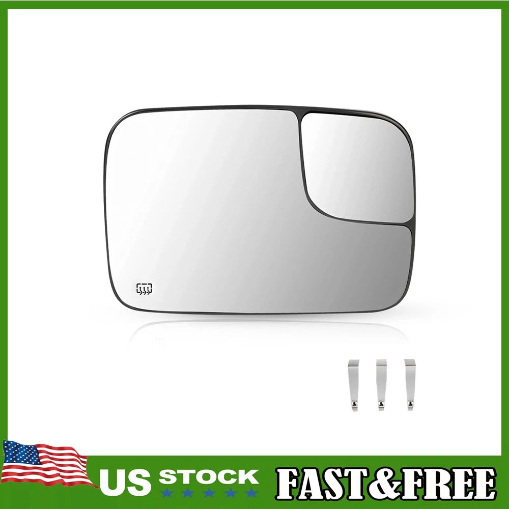 Right Passenger Side Mirror Glass with Spotter for Dodge Ram 1500 2500 3500