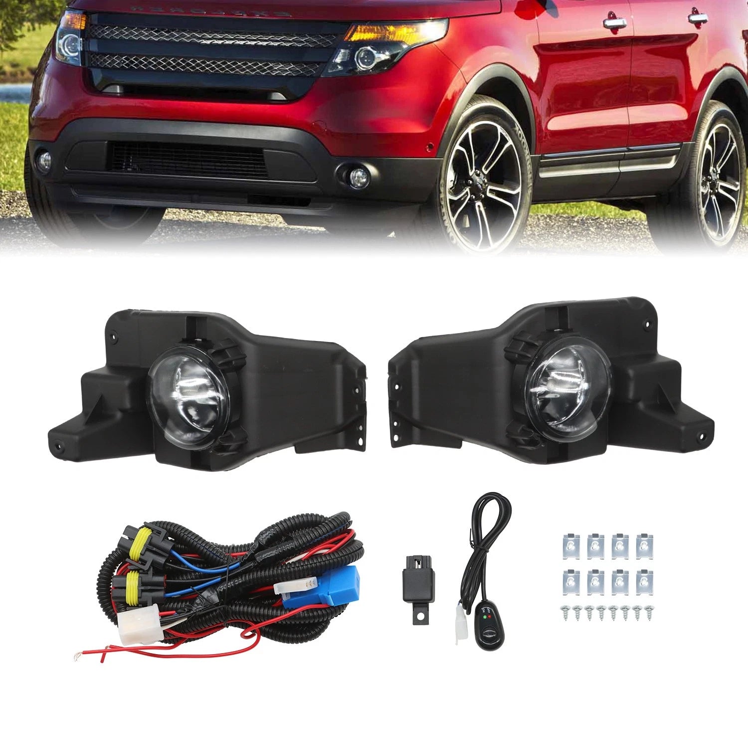 Fog Light Assembly for Ford Explorer (2013–2015) with Switch & Wiring
