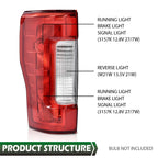 Left Tail Light Brake Lamp for Ford F250 F350 Super Duty (2017–2019)