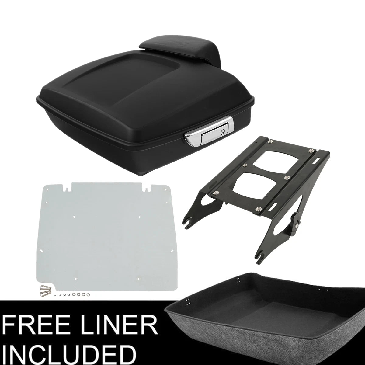 Matt Chopped Trunk Backrest Plate for Harley Touring Road Glide (2014–2025)