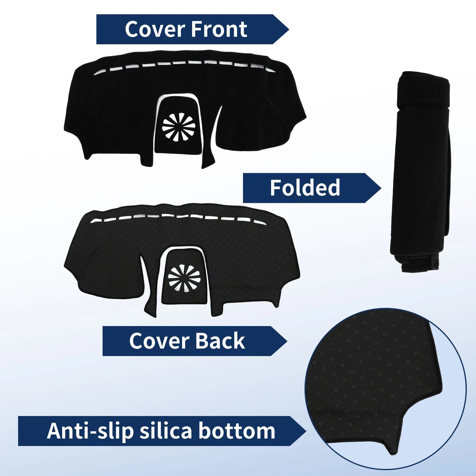 Dash Cover for Ford EcoSport (2018–2022) Polyester Black Set of 1