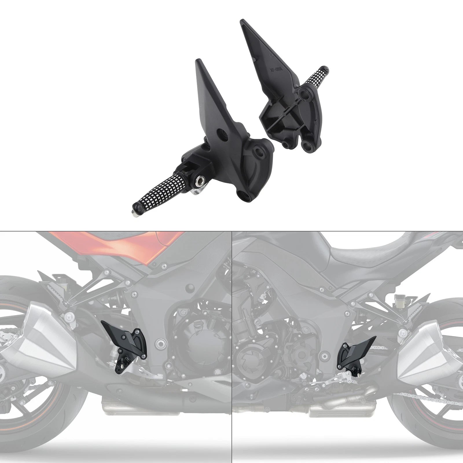 Driver Front Footpegs Footrest Bracket for Kawasaki Z1000 ZR1000 (2010–2023)