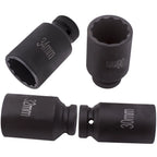 12 Point 1/2" Drive Deep Spindle Axle Nut Socket Kit 90mm Length