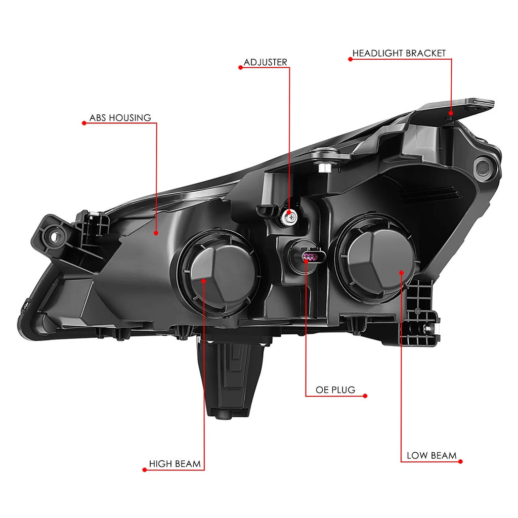 Right Side Chrome Housing Headlight Lamp for Chevrolet Traverse (2009–2012)