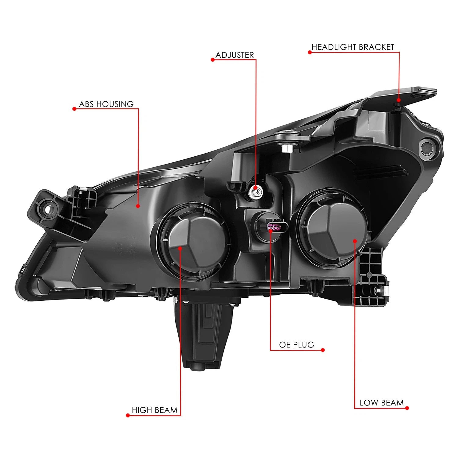 Right Side Chrome Housing Headlight Lamp for Chevrolet Traverse (2009–2012)