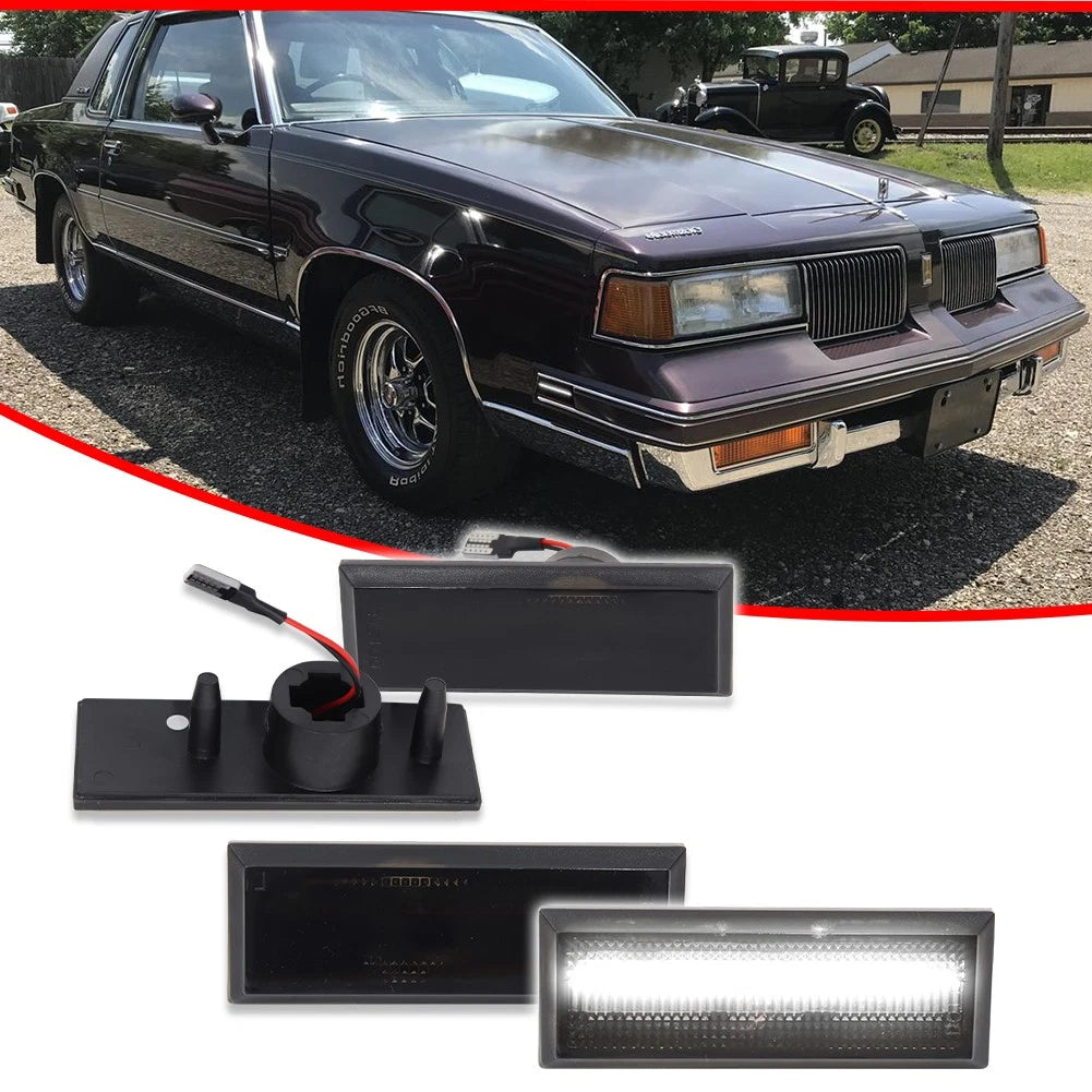 4X Smoke LED Side Marker Lights for Oldsmobile Cutlass 442 (1981–1988)