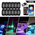 12x RGB LED Rock Light Kit for Universal Vehicles (Music App Control)