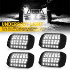 4X Pure White LED Rock Lights for Universal Use (Waterproof)
