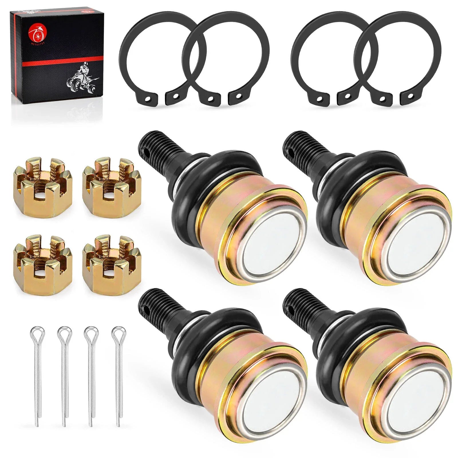 4 x Front Upper & Lower Ball Joints for Yamaha ATV