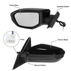 3 Pin Left Side Exterior Door Mirror Assembly Black for Honda Civic (2016-2021)