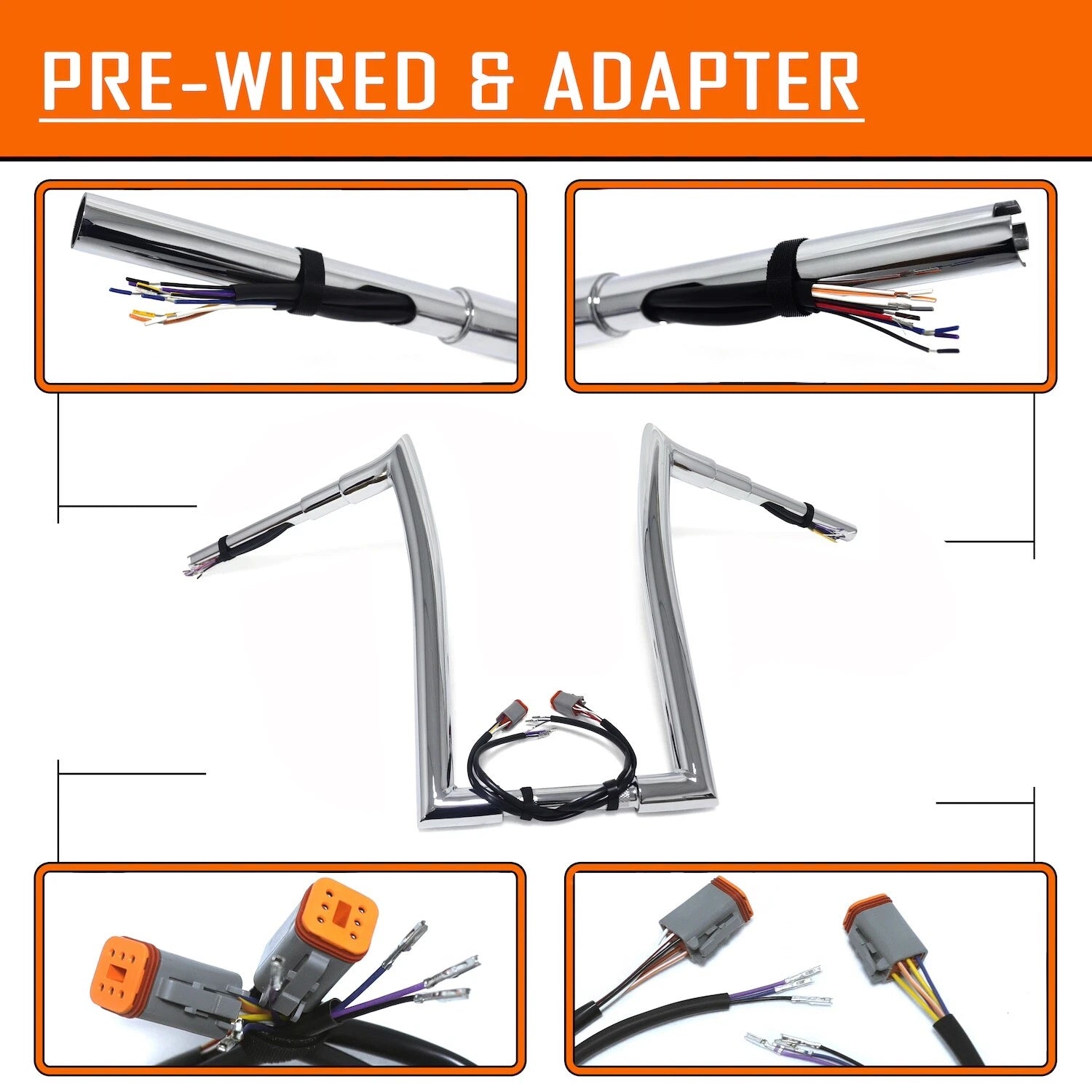 16" Prewired & Drilled Handlebar 32mm for Harley Sportster/Dyna/Softail/Road King (1996–2006)