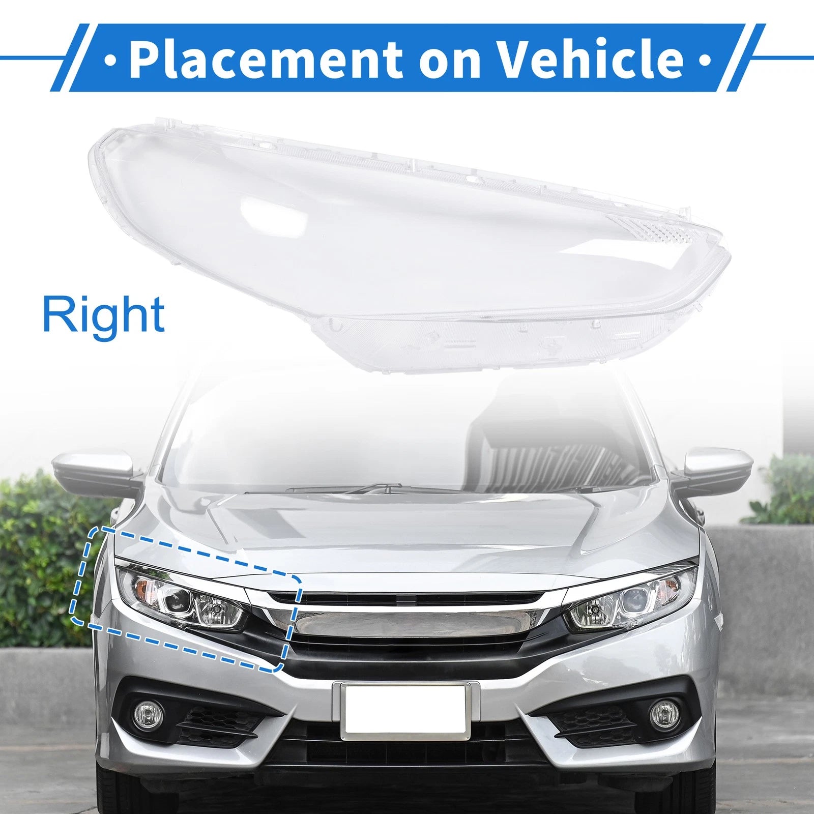 Headlight Lens Cover for Hyundai Sonata (2018–2019) PC Clear