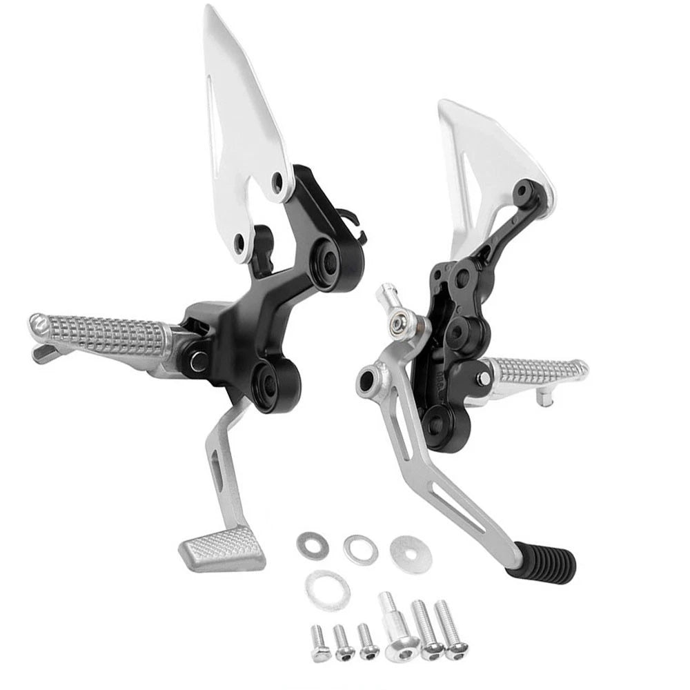 Chrome Front Driver Footrests Bracket Kit for Kawasaki Ninja 500/Z500 (2024–2025)