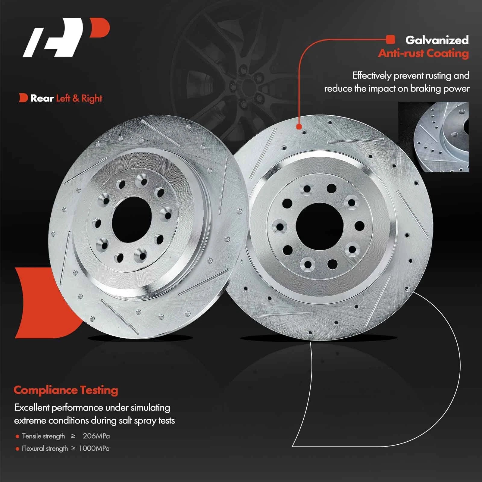 Drilled Brake Rotors for Ford Explorer, Flex, Lincoln MKS (2009–2019)