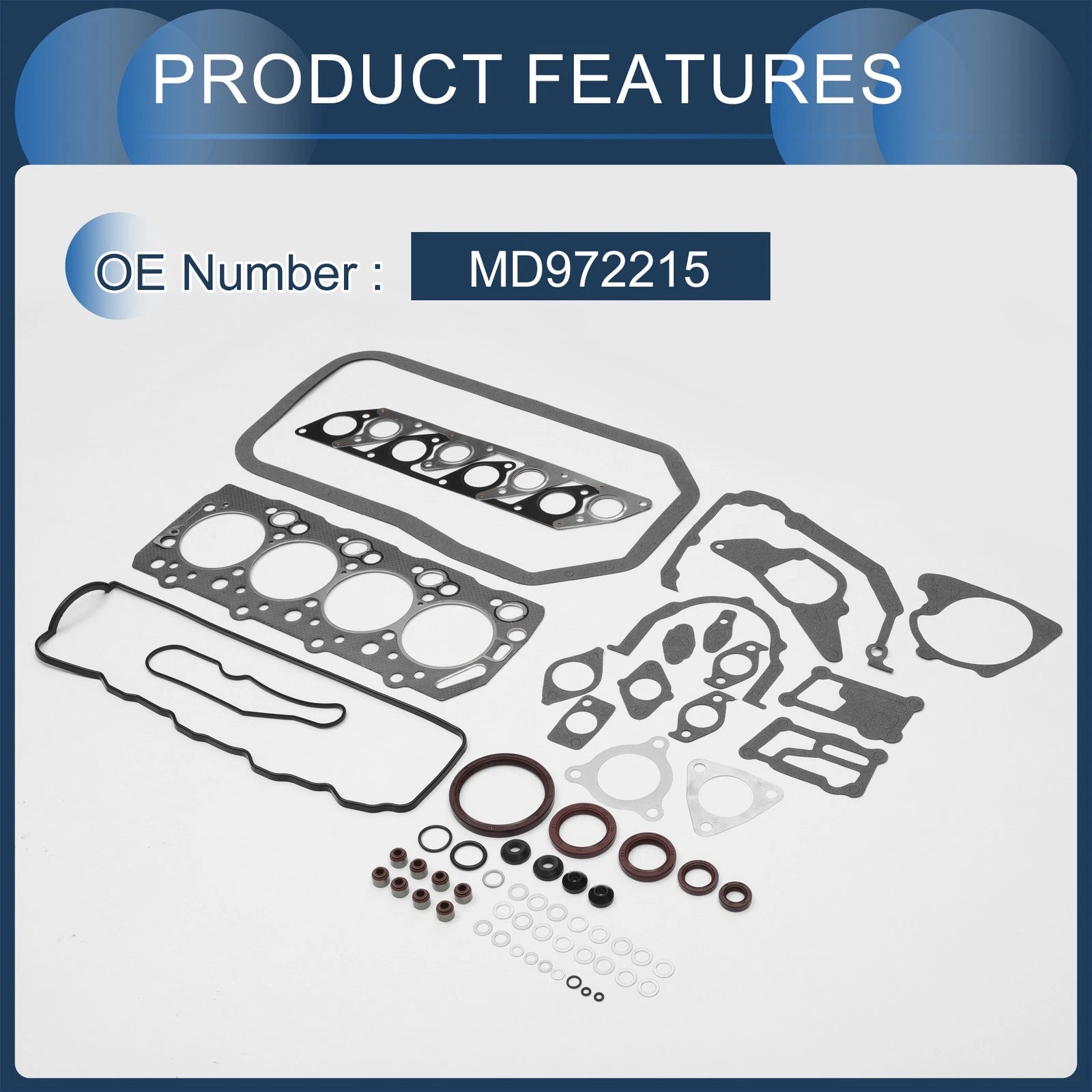 Cylinder Head Gasket Kit No.MD972215 for Mitsubishi 4D56 (P05W) 8V (–)