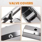 Pair of Fabricated Aluminum Valve Covers for Chevy 283 302 350 400