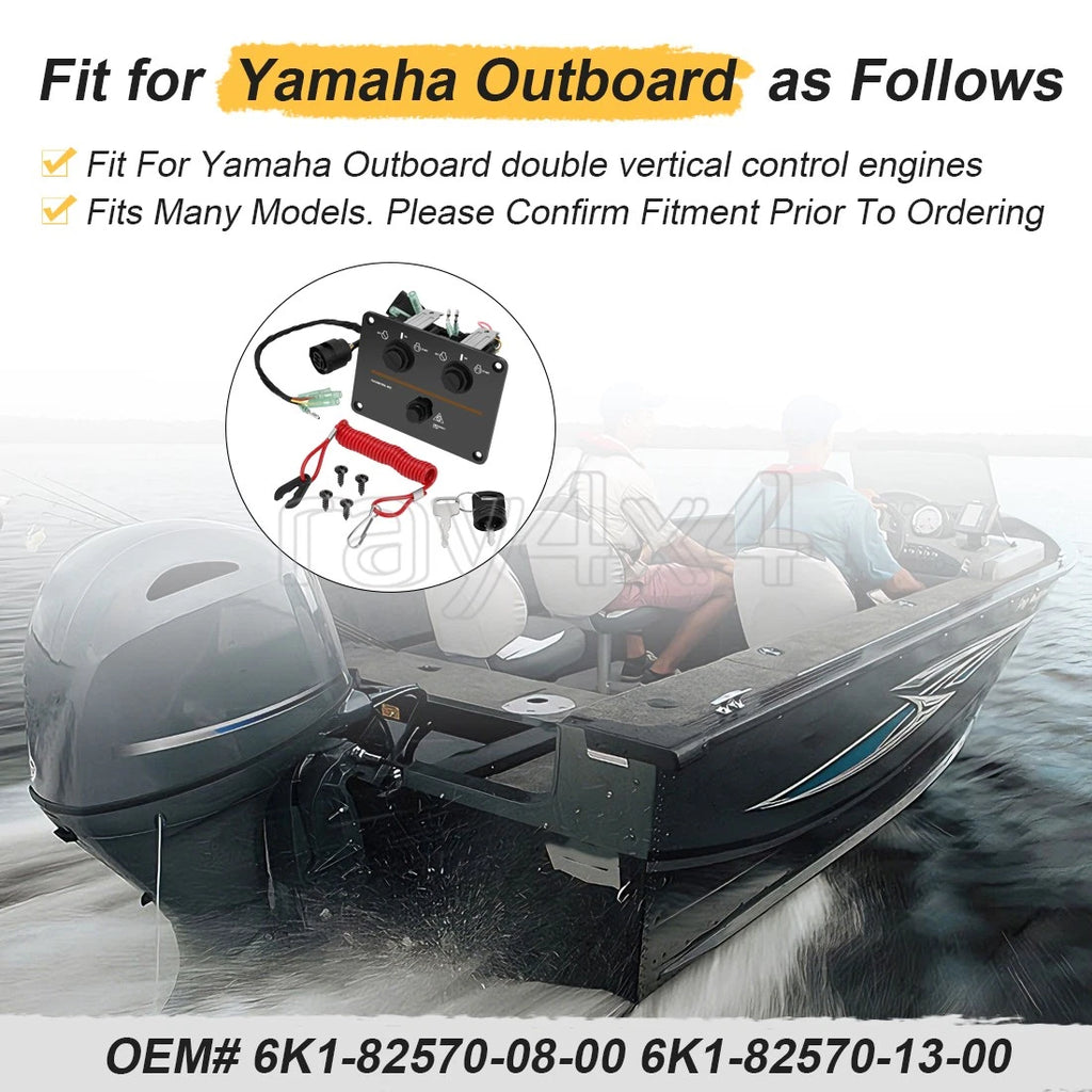 Dual Key Switch for Yamaha Outboards (6K1-82570-13-00, 6K1-82570-08-00)