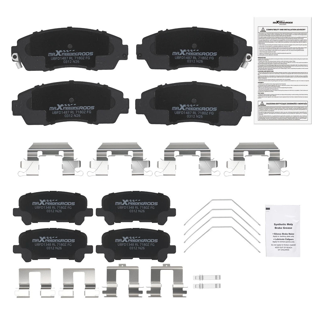 8pcs Ceramic Brake Pads Kit for Honda Odyssey (2011–2017)