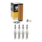 Wix Engine Oil Filter & NGK 4 Iridium IX Spark Plugs for W203 C230 (2001–2007)