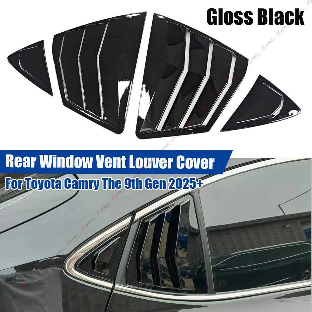 Gloss Black Rear Window Vent Louver Cover for Toyota Camry (2025–2025)