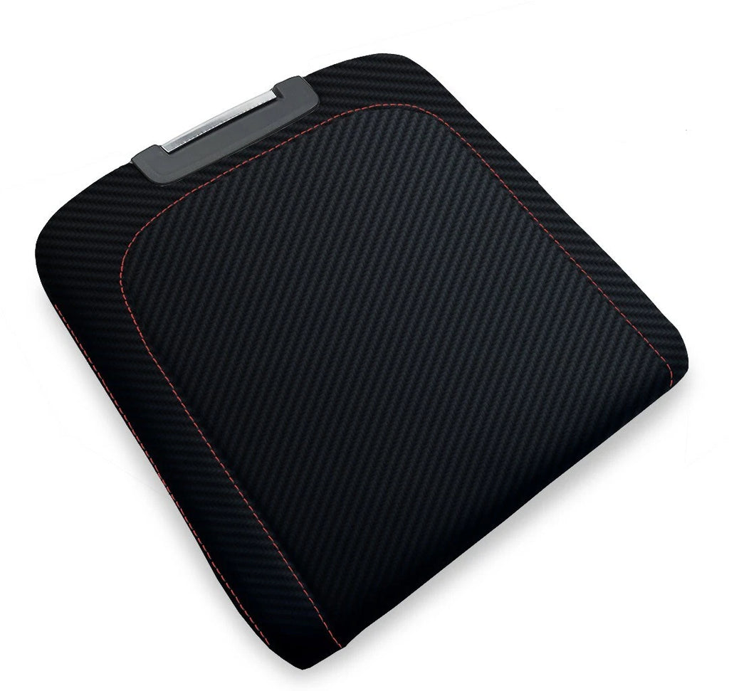 Console Armrest Jump Seat Carbon for Dodge Ram (2013–2018) Red Stitch