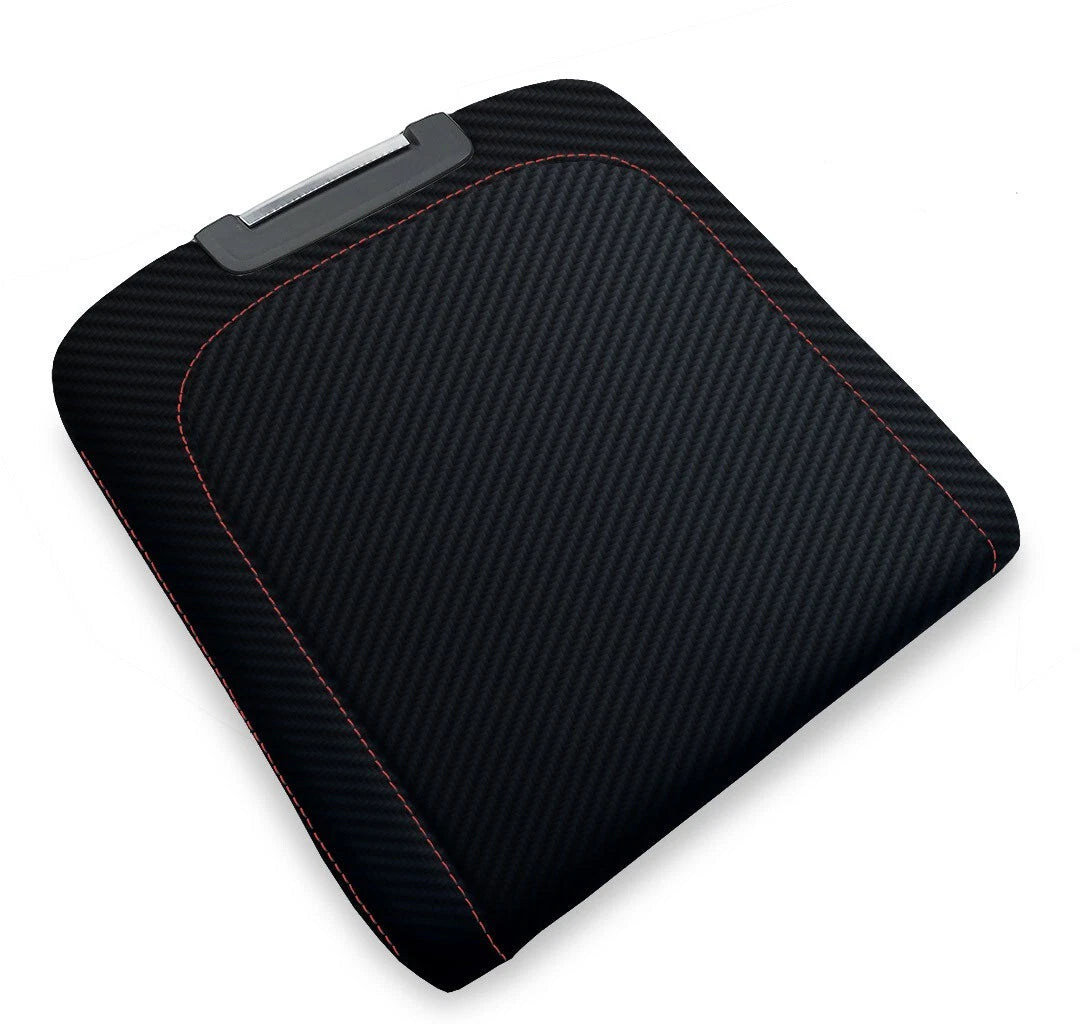 Console Armrest Jump Seat Carbon for Dodge Ram (2013–2018) Red Stitch